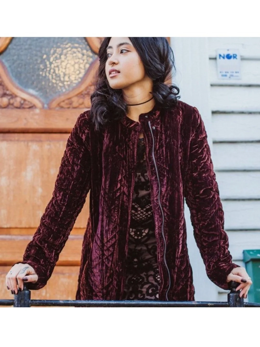 Free People Quilted Rust Jacket Size XS